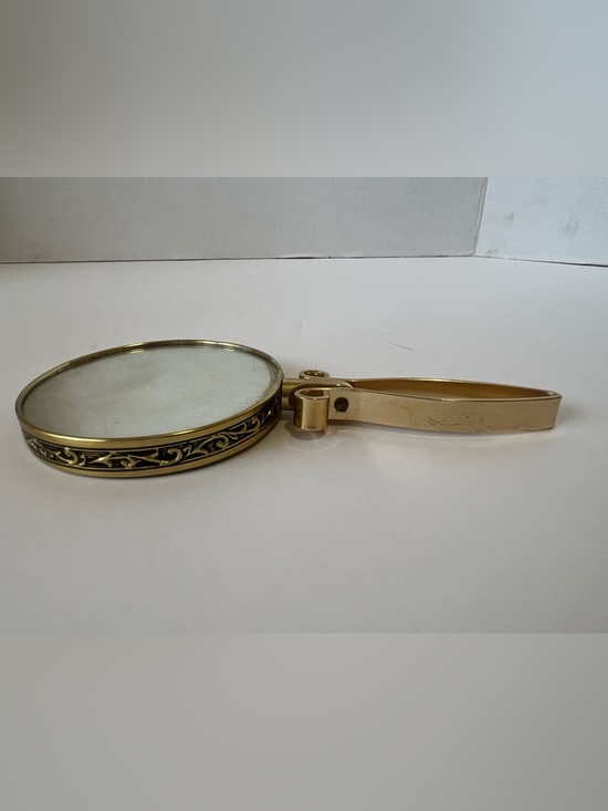 Other - Vintage Gold Tone Hand Mirror Black Scroll Vanity Dresser Mirror Unmarked